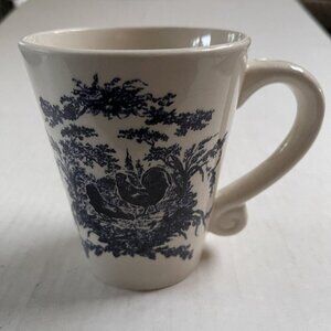 Classic Ceramics California Pantry Blue Toile Roosters Coffee Cup Mug